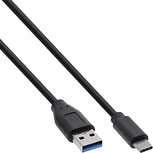 InLine 35716 USB 3.2 Kabel, Typ C Stecker auf A Stecker 0,5m schwarz von InLine