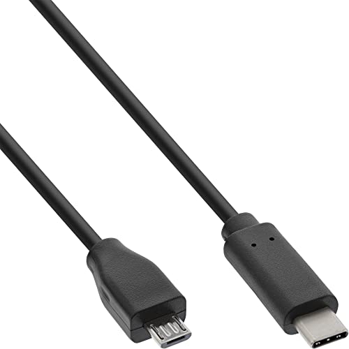 InLine 35741 USB 2.0 Kabel, USB Typ-C Stecker an Micro-B Stecker, schwarz, 1m von InLine