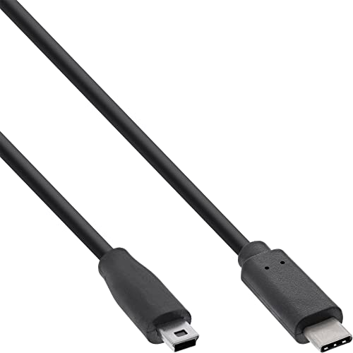 InLine 35751 USB 2.0 Kabel, USB Typ-C Stecker an Mini-B Stecker (5pol.), schwarz, 1m von InLine