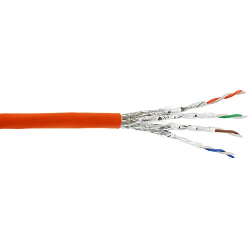 InLine 70500I Verlegekabel Cat.7a, S/FTP (PiMF) 4x2x0,58 AWG23, 1200MHz, halogenfrei, orange, 500m von InLine