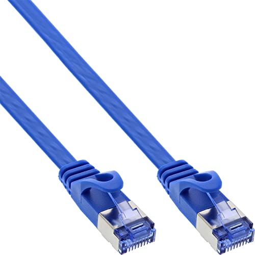 InLine 71802B Patchkabel flach, U/FTP, Cat.6A, blau, 2m von InLine