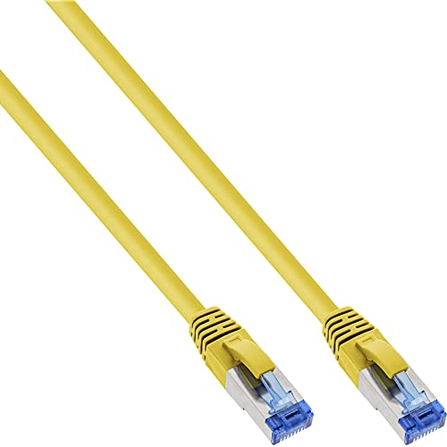 InLine 76811Y Patchkabel, S/FTP (PiMf), Cat.6A, 500MHz, halogenfrei, Kupfer, gelb, 1m von InLine