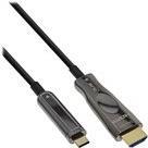 InLine - Adapterkabel - USB-C m�nnlich zu HDMI m�nnlich - 15,0m - Hybrid Kupfer/Kohlefaser - Schwarz - rund, Active Optical Cable (AOC), unterst�tzt 4K 60 Hz (3840 x 2160), unterst�tzt 4K 60 Hz (4096 x 2160) (64215A) von InLine