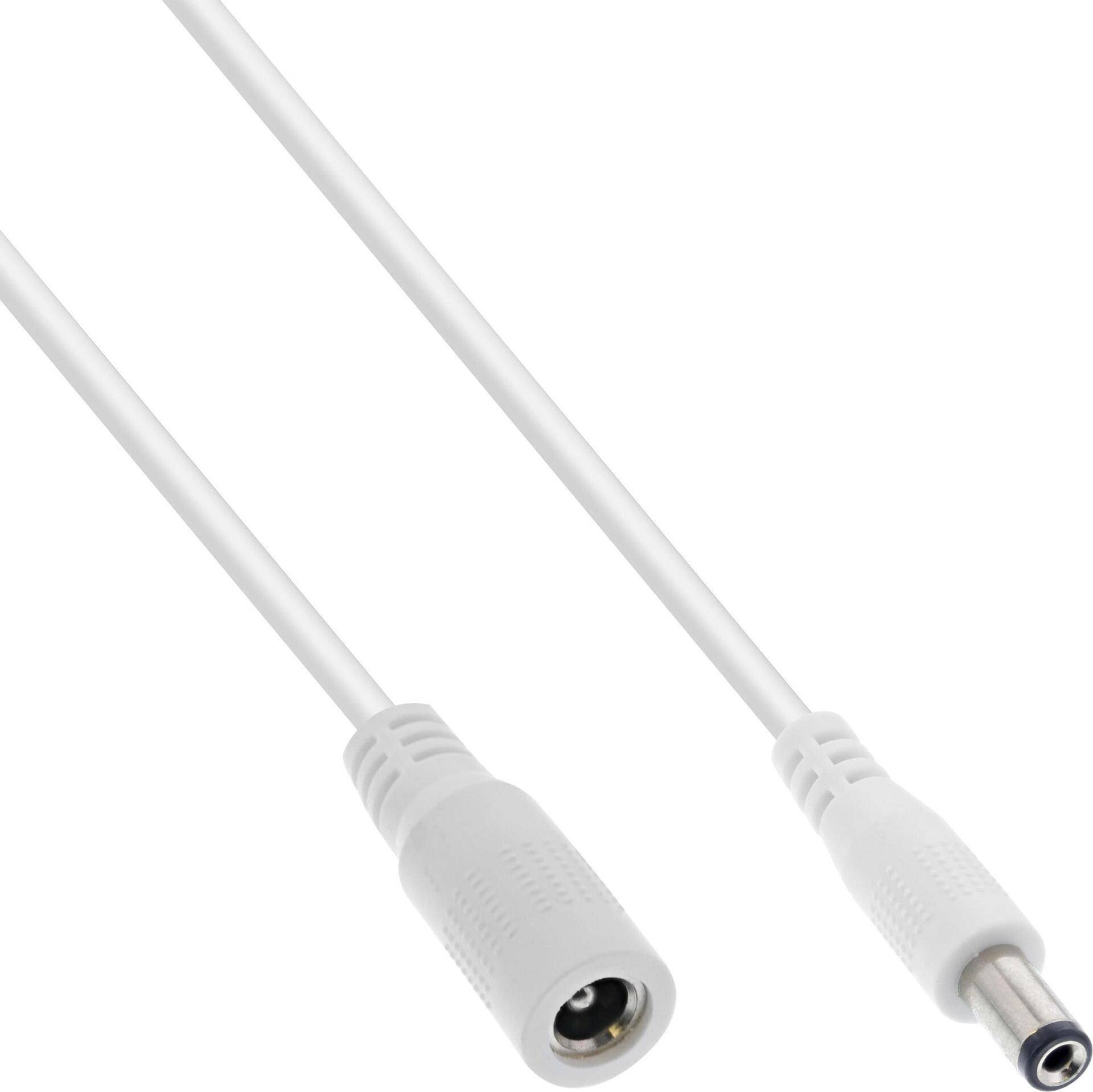 InLine DC Verl�ngerungskabel - DC Stecker/Buchse 5,5x2,5mm - AWG 18 - wei� - 2m (26902F) von InLine