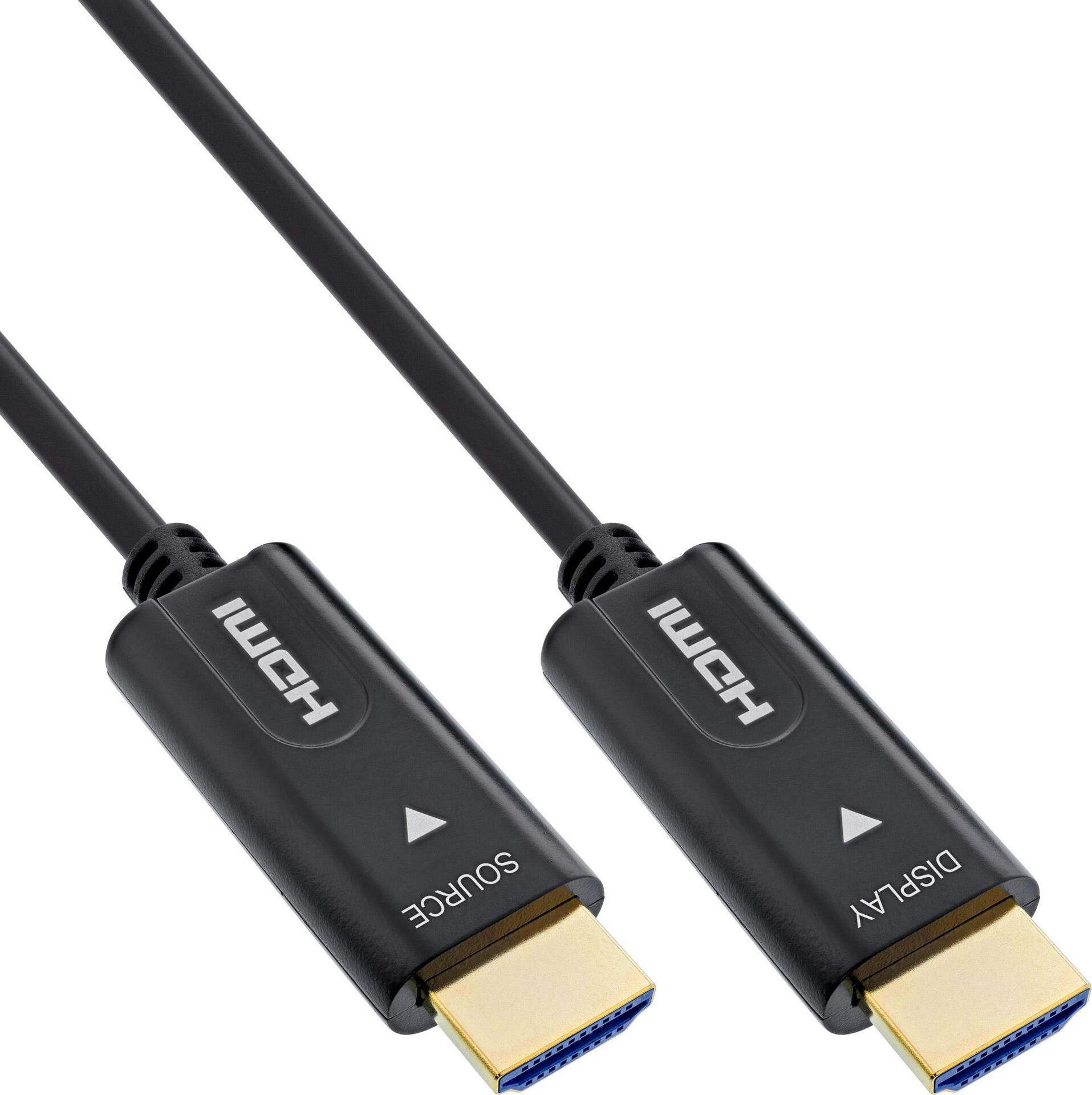 InLine� HDMI AOC Kabel, High Speed HDMI mit Ethernet, 4K/60Hz, Stecker / Stecker, 100m (17599O) von InLine