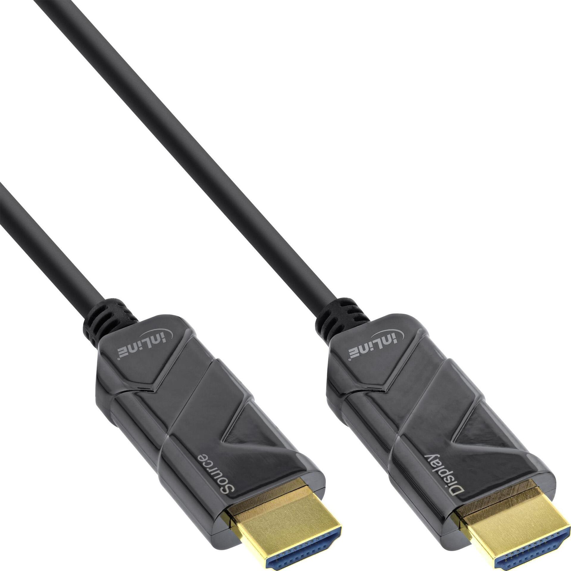 InLine� HDMI AOC Kabel, Ultra High Speed HDMI Kabel, 8K4K, schwarz, 100m (17999I) von InLine