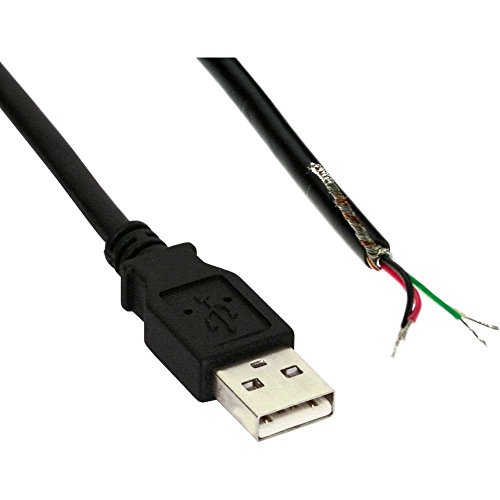 InLine USB 2.0 Kabel - A an offenes Ende - schwarz - 2m - Bulk von InLine