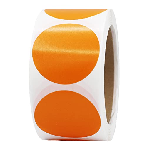 Orange Kreis Aufkleber, 51 mm 2 Zoll Punkt Etiketten 500 Packung von InStockLabels.com