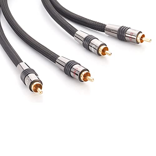 Eagle Cable by INAKUSTIK – 10040030 – Deluxe Stereo Audiokabel | kraftvoller und dynamischer Klang, hoher Kupfergehalt | 3,00m in Schwarz | 2-fache Abschirmung - Vollmetallstecker| Geflechtschirm von Inakustik