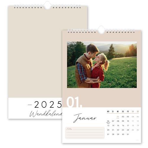 Fotokalender 2025 zum Selbstgestalten - Bastelkalender 2025 von Jan. 2025 bis Dez. 2025, Kalender 2025 Familienplaner a4 für 10x15 cm Fotos, Morandi Farbe von Indeme