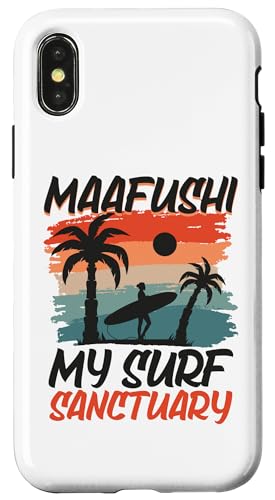 Hülle für iPhone X/XS Surfing bei Maafushi von Indischer Ozean Urlaub in Malediven