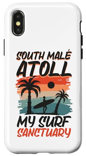 Hülle für iPhone X/XS Surfing bei South Malé Atoll von Indischer Ozean Urlaub in Malediven