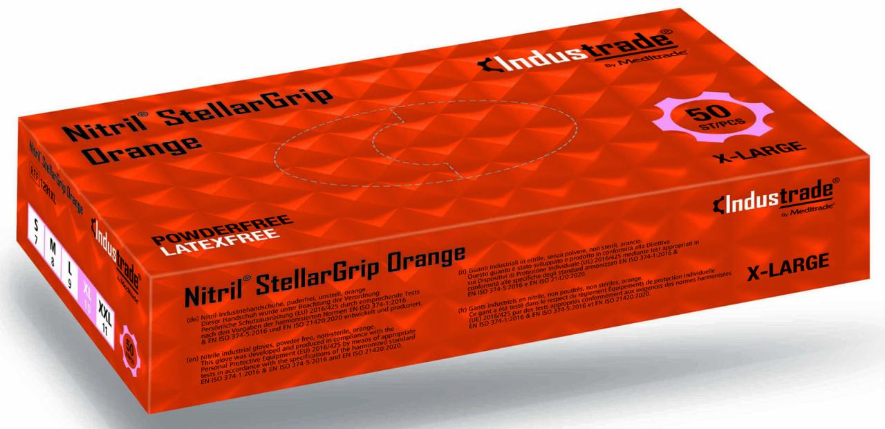 Industrade® Einmalhandschuhe Nitril® StellarGrip Orange XL orange von Industrade®