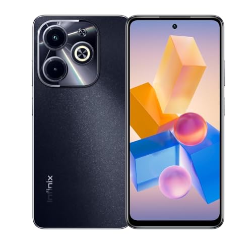 Infinix Hot 40i (RAM: 4 + 4 GB, ROM: 128 GB), 16,8 cm (6,6 Zoll) HD+ Display, 50 MP Dual-KI-Rückkamera, 32 MP kristallklare Frontkamera, 5000 mAh Akku mit 18 W Schnellladung, Starlit Black von Infinix