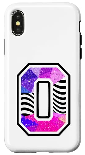 Varsity Letter O Zebra Print Schwarz Weiß Pink Lila Initial Hülle für iPhone X/XS von Initial Monograms mit Zebra Streifen Muster