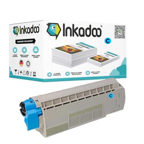 Inkadoo Kompatibel Toner für Oki 44844615 / C822 Cyan C 822 Series C 822 DN C 822 N C 822 CDTN, ca. 7.300 Seiten Tonerkartusche, Tonerpatronen, Drucker Toner von Inkadoo