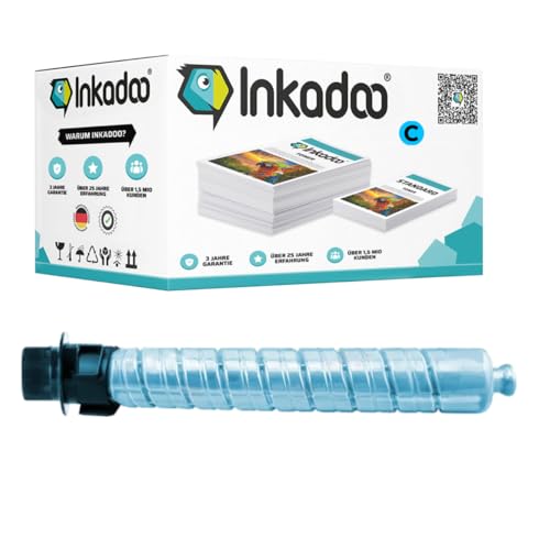 Inkadoo Toner Kompatibel mit Ricoh 841820 Cyan Aficio MP C 3503 sp Aficio MP C 3003 sp Aficio MP C 3004 MP C 3504 SP, ca. 18.000 Seiten Tonerkartusche, Tonerpatronen, Drucker Toner von Inkadoo