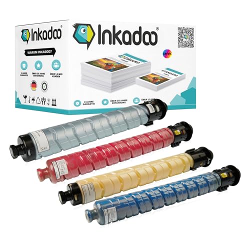 Inkadoo Toner Kompatibel mit Ricoh 841925 enthält 4X Tonerkartusche Multipack Kompatibel MP C 2503 ZSP MP C 2503 Series MP C 2003 MP C 2503 SP MP C 2003 SP Tonerpatronen, Drucker Toner von Inkadoo