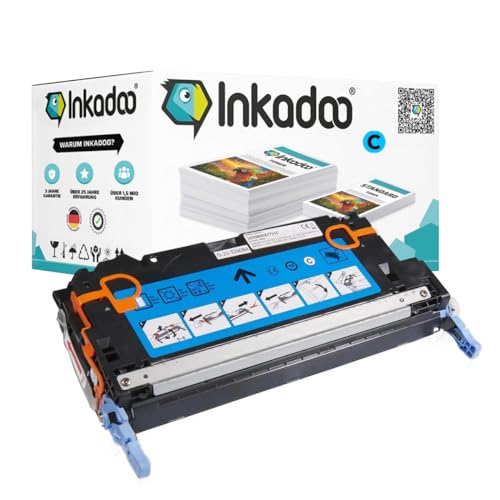 Inkadoo Toner für HP Q6461A / 644A, Cyan Kompatibel Color Laserjet cm 4700 Series Color Laserjet cm 4730 Series, ca. 12.000 Seiten Tonerkartusche, Tonerpatronen, Drucker Toner von Inkadoo