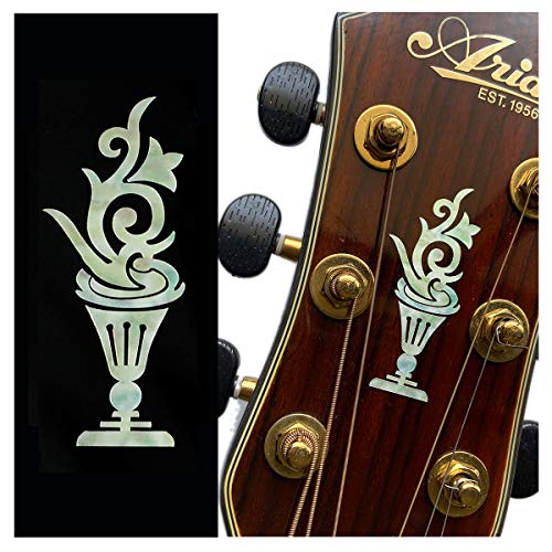 Inlay Stickers für Gitarre Kopfplatte - Flower Pot/Torch (2 Stück) von Inlaystickers