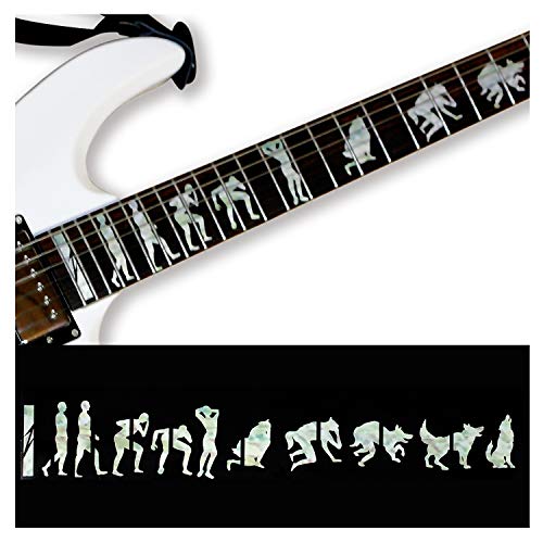 Inlaystickers Sticker Griffbrett Position Marker für Gitarren - Werewolf/Man To Wolf, FT-077WO-WT von Inlaystickers