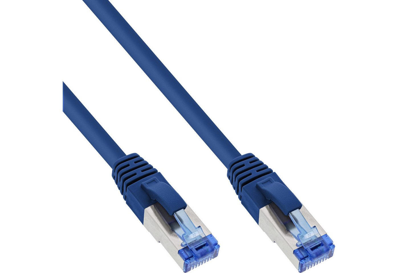 Inline InLine® Patchkabel, S/FTP (PiMf), Cat.6A, halogenfrei, blau, 1,5m LAN-Kabel von Inline