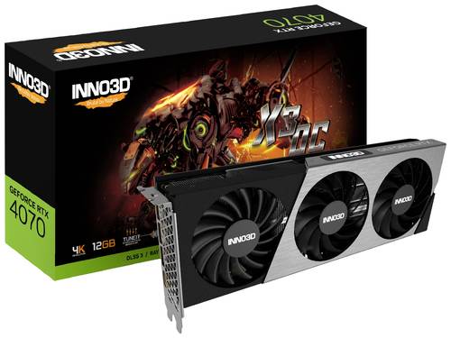 Inno 3D Grafikkarte Nvidia GeForce RTX 4070 12GB GDDR6X-RAM PCIe x16 HDMI®, DisplayPort Übertaktet von Inno 3D