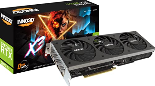 Inno3D Grafikkarten NVIDIA GeForce RTX 3070Ti X3 OC, 8GB 256bit GDDR6X, 1785Mhz / 19G, PCI-E 4, 3X DP, HDMI 3 Fan, 2.7 Slot, schwarz, N307T3-086XX-1820VA45 von Inno3D