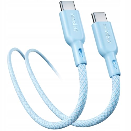 INNOSTYLE USB C auf USB C Kabel 2M, Schnellladekabel ladekabel USB-C, Kabel für CarPlay Android auto, Blau, kompatibel mit iPhone 15/16, Galaxy S24, Macbook Air/Pro von INNOSTYLE