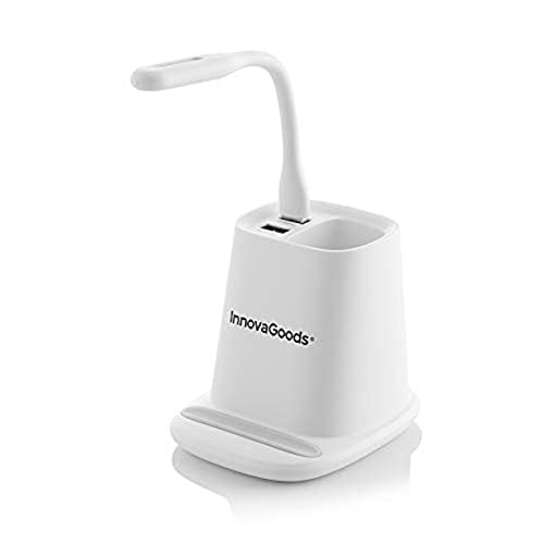 InnovaGoods® Kabelloses Ladegerät mit organisierender Halterung und LED-USB-Lampe 5-in-1 Desking sorgt für Ordnung und schafft eine entspannende Atmosphäre, ideal für Zuhause und Büro. von InnovaGoods