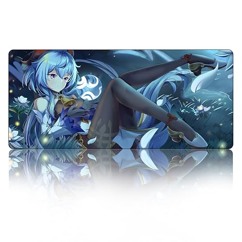 Genshin Anime-Schreibtischunterlage, 800 x 300 mm, XXL-Gaming-Mauspad, rutschfeste Gummiunterseite, glatte, wasserdichte Oberfläche, langlebige genähte Kanten für Büro und Gaming von Innovatc