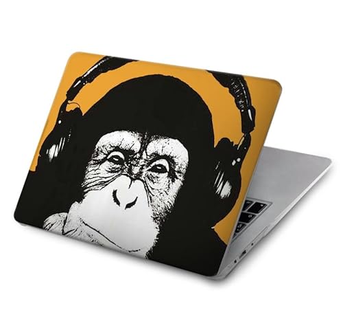 Funny Monkey with Headphone Pop Music Hülle Schutzhülle Taschen für MacBook Pro 13 - A1706, A1708, A1989, A2159, A2289, A2251, A2338 von Innovedesire