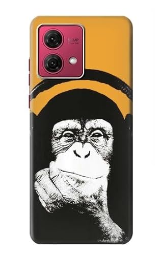 Funny Monkey with Headphone Pop Music Hülle Schutzhülle Taschen für Motorola Moto G84 von Innovedesire