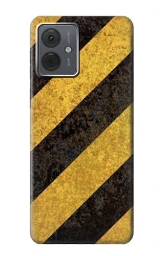 Yellow and Black Line Hazard Striped Hülle Schutzhülle Taschen für Motorola Moto G14 von Innovedesire