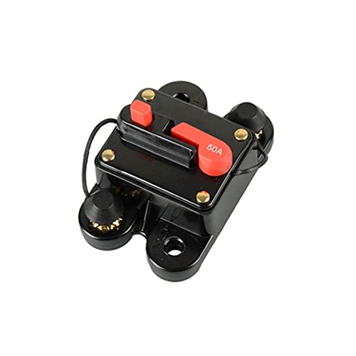 Inscrip Leistungsschalter, Sicherungsautomat Sicherung 12V-24V 30-300A DC Automatische Sicherung Schalter Leistungsschalter Reset Sicherung für Auto Marine Boat Wohnmobil Bike Stereo Audio (50A) von Inscrip