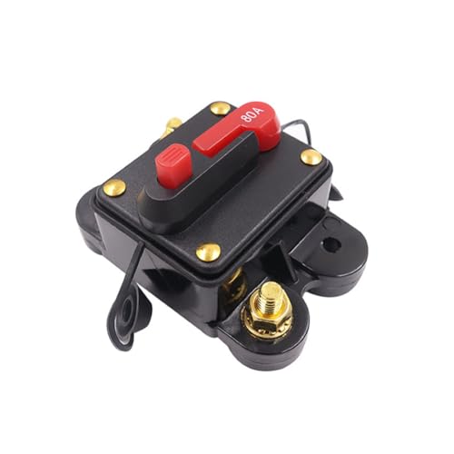 Inscrip Leistungsschalter, Sicherungsautomat Sicherung 12V-24V 30-300A DC Automatische Sicherung Schalter Leistungsschalter Reset Sicherung für Auto Marine Boat Wohnmobil Bike Stereo Audio (80A) von Inscrip