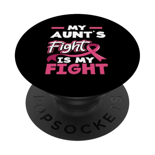 Brustkrebs-Bewusstsein My Aunt's Fight Ribbon PopSockets Klebender PopGrip von Inspirational Breast Cancer Awareness Gifts Co.