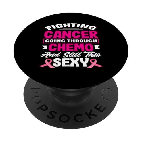 Brustkrebsbewusstsein Kampf gegen Krebs durch Chemo PopSockets Klebender PopGrip von Inspirational Breast Cancer Awareness Gifts Co.