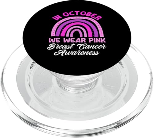 Brustkrebsbewusstsein im Oktober tragen wir rosa PopSockets PopGrip für MagSafe von Inspirational Breast Cancer Awareness Gifts Co.