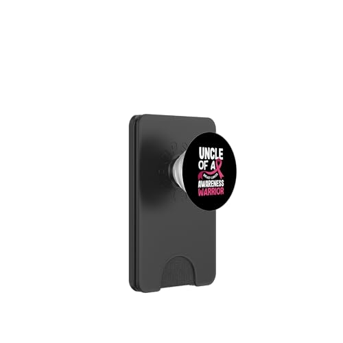 Onkel eines Kriegers zur Aufklärung über Brustkrebs PopSockets PopWallet für MagSafe von Inspirational Breast Cancer Awareness Gifts Co.