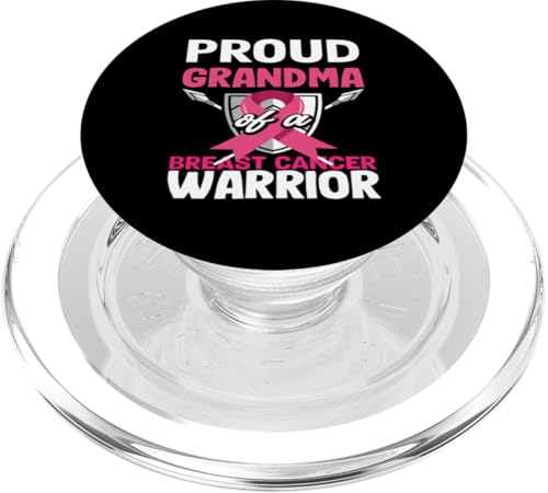 Stolze Großmutter eines Brustkrebskriegers Awareness PopSockets PopGrip für MagSafe von Inspirational Breast Cancer Awareness Gifts Co.