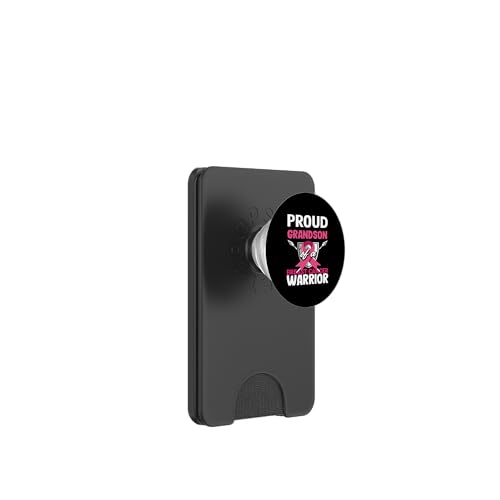 Stolzer Enkel eines Brustkrebskriegers PopSockets PopWallet für MagSafe von Inspirational Breast Cancer Awareness Gifts Co.