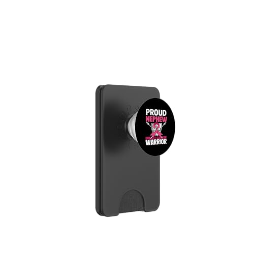 Stolzer Neffe eines Brustkrebskriegers-Bewusstseins PopSockets PopWallet für MagSafe von Inspirational Breast Cancer Awareness Gifts Co.