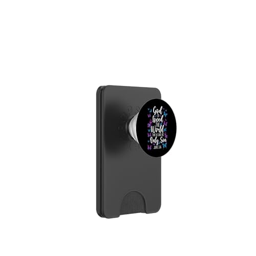 Christlicher Bibelvers Zitat Schmetterling Johannes 3:16 PopSockets PopWallet für MagSafe von Inspirational Scripture Verse God Faith HD0