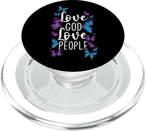 Christlicher Bibelvers Zitat Schmetterling Liebe Gott Liebe Menschen PopSockets PopGrip für MagSafe von Inspirational Scripture Verse God Faith HD0