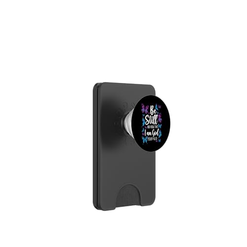 Christlicher Bibelvers Zitat Schmetterling Psalm 46:10 PopSockets PopWallet für MagSafe von Inspirational Scripture Verse God Faith HD0