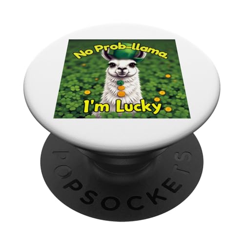 Kein Problem - Lama I'm Lucky St. Patrick's Day Design PopSockets Klebender PopGrip von Inspired Prints