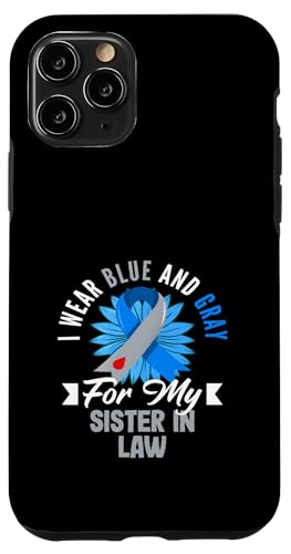 Hülle für iPhone 11 Pro Diabetes Typ 1 Bewusstsein Wear Blau Grau Schwägerin von Inspiring Advocacy for T1D Diabetes Awareness Gift