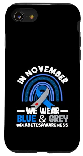 Hülle für iPhone SE (2020) / 7 / 8 Im November tragen wir Blue & Grey Diabetes Typ 1 Bewusstsein von Inspiring Advocacy for T1D Diabetes Awareness Gift