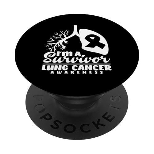 Lungenkrebs-Bewusstsein Ich bin ein Überlebender PopSockets Klebender PopGrip von Inspiring Lung Cancer Fighter Faith Hope Gifts